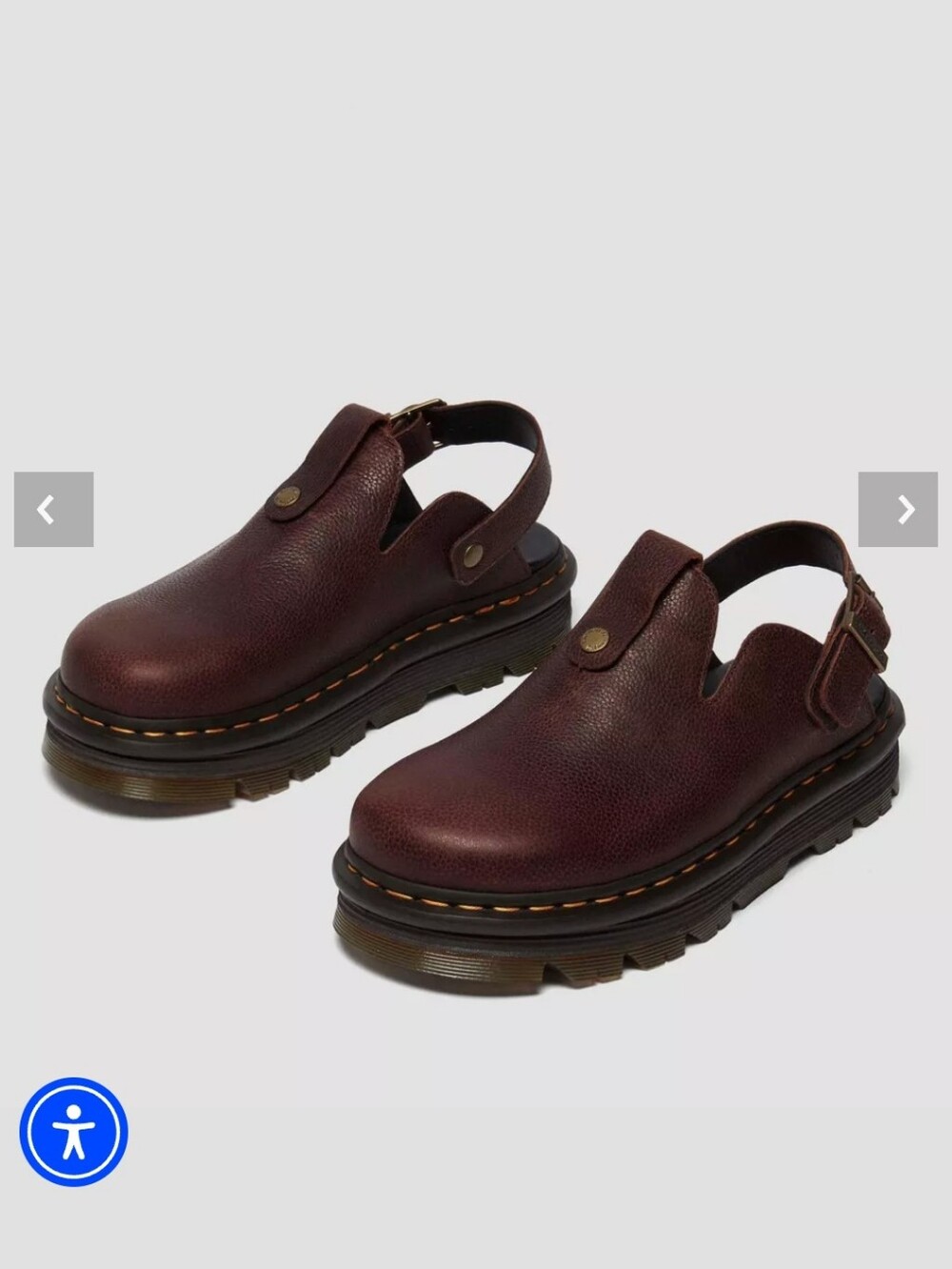 Dr. Martens Zebzag Rustique Leather platform mules - Picture 2 of 8